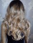 Нова дълга чуплива перука омбре черно към русо, снимка 1 - Аксесоари за коса - 35844284
