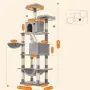 Драскалка за котки Light Gray 206 см – XXL катерушка с 2 къщички, хамак и площадки, снимка 2