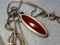 ПРЕЛЕСТНО СРЕБЪРНО КОЛИЕ ВЕРИЖКА със СКЪПОЦЕНЕН СРЕБЪРЕН ПЕНДАНТ СРЕБРО 925 с ШЛИФОВАН КАРНЕОЛ 40602, снимка 4