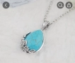Винтидж колие капка от естествен камък и тюркоазена висулка, снимка 2