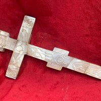 Голям божигробски седефен кръст от 19-ти в., снимка 7 - Антикварни и старинни предмети - 39863891