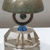 Стар хотелиерски звънец с кристална основа 20те години, снимка 1 - Антикварни и старинни предмети - 41211870