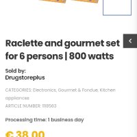 Електрически кухненски грил Raclette 6 мини тигана 800W RG-127615

, снимка 3 - Скари - 44450823
