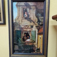 Красива антикварна френска картина , снимка 1 - Антикварни и старинни предмети - 39490270