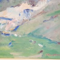 Атанас Михов 1879 - 1975 планински пейзаж Из Балкана маслени бои, снимка 5 - Картини - 41604992