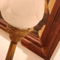 Арт Деко нощна ,настолна лампа бронз оргиналнално стъкло, снимка 2 - Антикварни и старинни предмети - 41706934