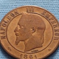 Рядка монета 10 сантима 1861г. Франция Наполеон трети за КОЛЕКЦИЯ 30322, снимка 5 - Нумизматика и бонистика - 42683149