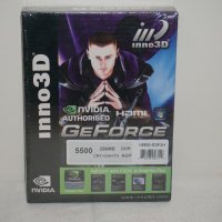 Чисто Нова Фабрично Запечатана Видео Карта inno 3D GeForce FX 5500 AGP 256MB DVI TV, снимка 1 - Видеокарти - 42430036