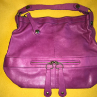 Италианска цикламена чанта естествена кожа, снимка 8 - Чанти - 36171772