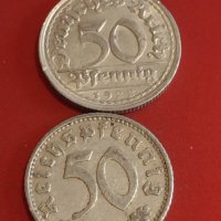 Две монети 50 райхспфенинга 1935г. Германия / 50 пфенинг 1922г. Германия за КОЛЕКЦИОНЕРИ 31518, снимка 1 - Нумизматика и бонистика - 44350495