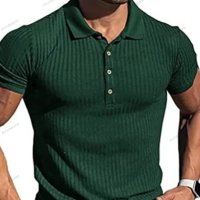 Мъжка едноцветна поло тениска с вертикално райе, 8цвята - 023, снимка 6 - Тениски - 41483044