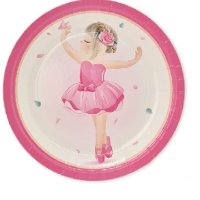 Балет Балерина момиче 8 бр големи парти чинии чинийки рожден ден, снимка 1 - Чинии - 41648123