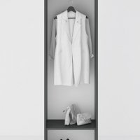 Модулно портманто Денвър Конфигурация 1 - гардероб, огледало, шкафчета, Дъб вотан / Антрацит, снимка 3 - Портманта - 39789223