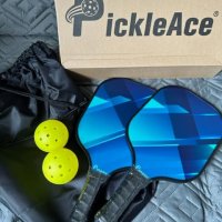 Pickleball Paddles Комплект от 2 PickleAce ракета - хилки, топчета фибростъкло, снимка 8 - Тенис - 41887485