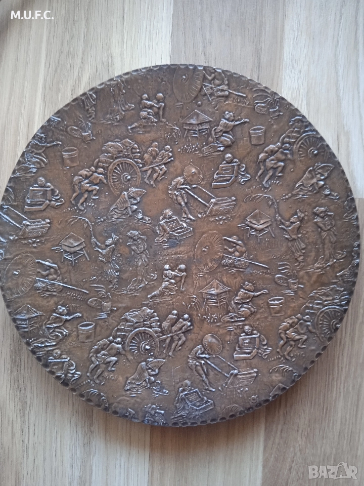 Япония бронзова скулптура 19век.Уникална, снимка 1