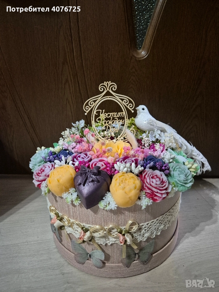 Кутия с ароматни сапунени цветя , снимка 1