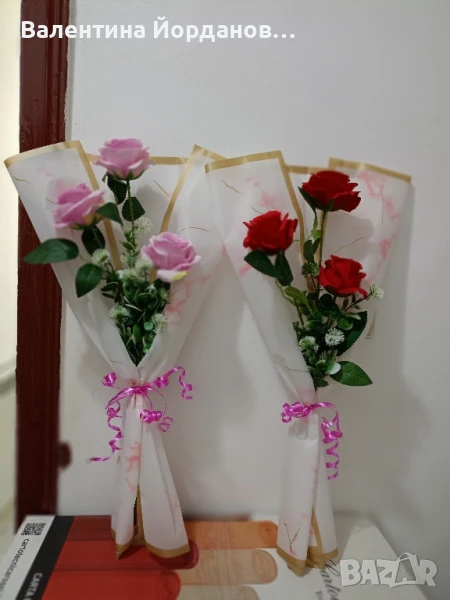букети с текстилни цветя , снимка 1