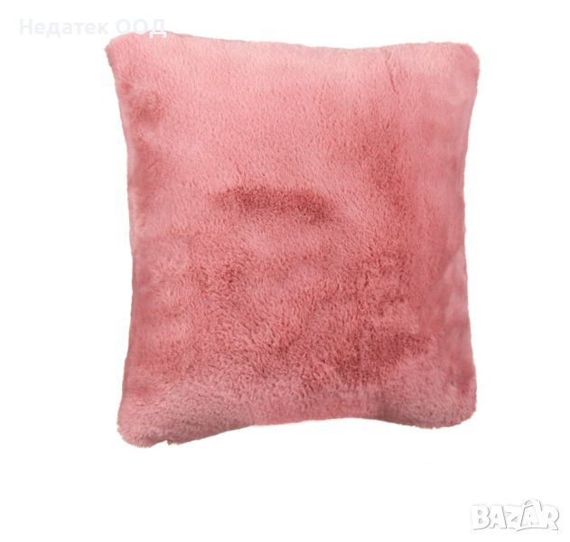 Декоративна възглавница Dusty Pink Fur, 40x40cм, Розова, снимка 1