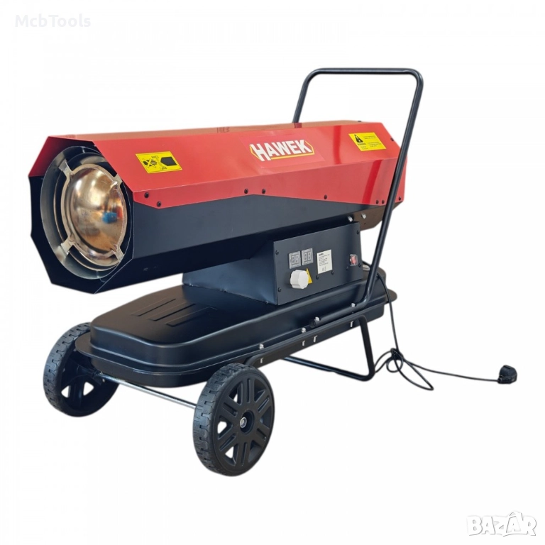 Мобилен дизелов нагревател – калорифер 40kW 19 литра, LCD дисплей, термостат и регулатор HAWEK, снимка 1
