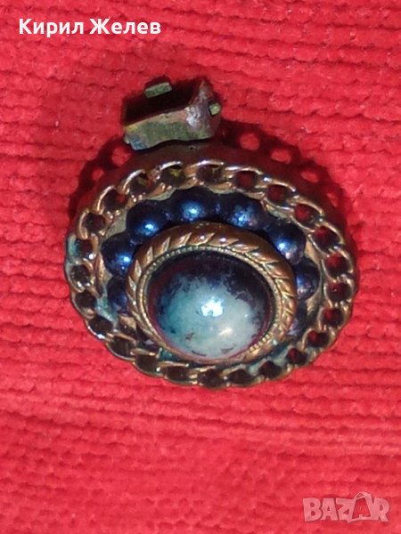 СТАРА РЕТРО АРТ ДЕКО СКЪПОЦЕННА БРОШКА НАКИТ БИЖУ ОБЕЦА КЛИПС БРОНЗ 23775, снимка 1