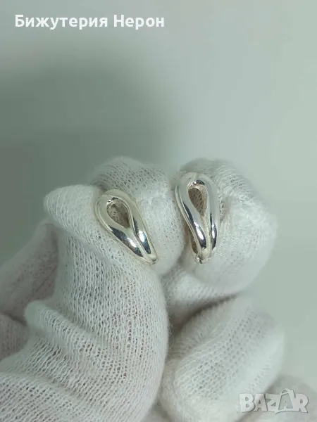 Сребърни обеци, снимка 1