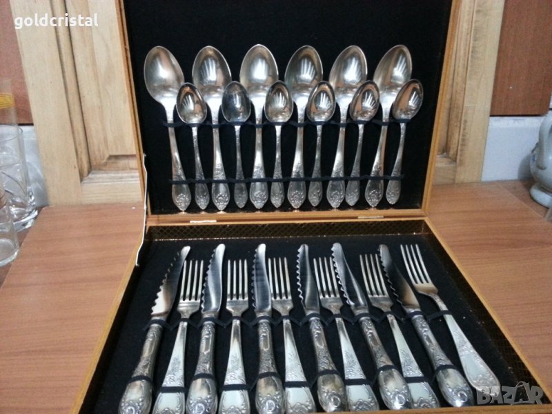Руски посребрени прибори за хранене мнц , снимка 1