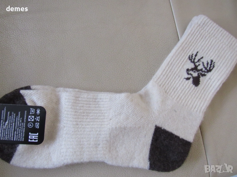 Машинно плетени чорапи от органична 100 % вълна размер 40-42, снимка 1