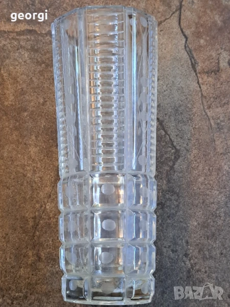 ретро масивна стъклена ваза 26/3, снимка 1