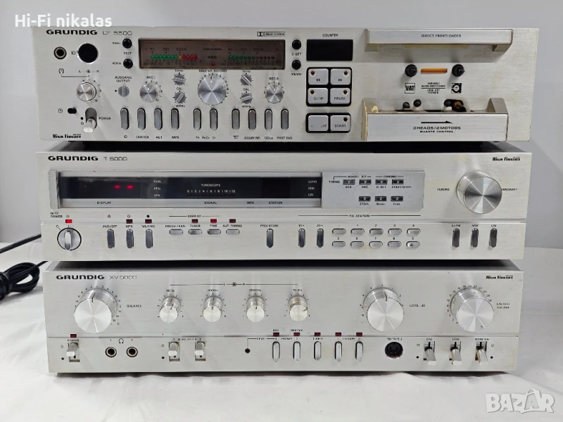  Hi-Fi сет FM тунер радио стерео касетъчен дек стерео пред усилвател GRUNDIG T 5000 CF 5500 XV 5000, снимка 1