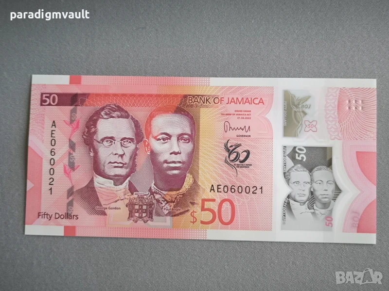 Банкнотa - Ямайка - 50 долара UNC (юбилейна) | 2022г., снимка 1