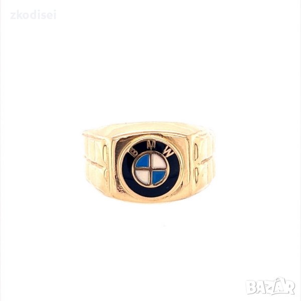 Златен мъжки пръстен 4,89гр. размер:68 14кр. проба:585 модел:18255-1, снимка 1