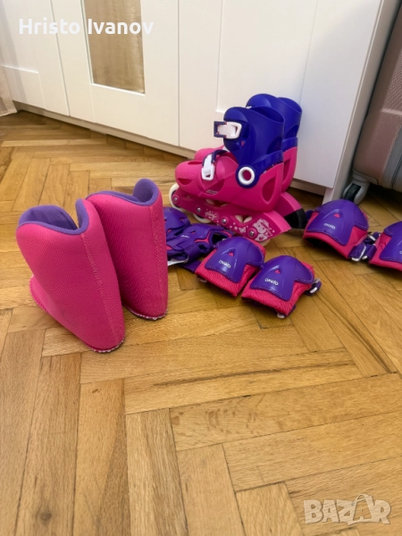 Детски Ролери Play 3 + 3бр. Протектори, Розово/Лилави - 40лв, снимка 1