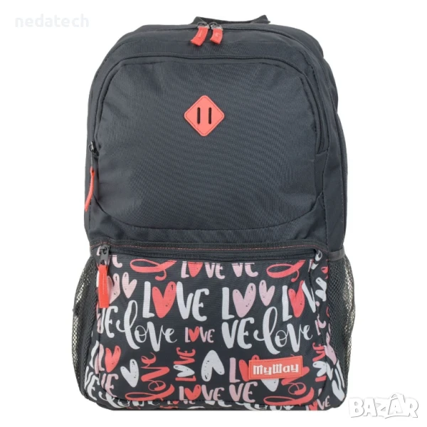 Ученическа раница  с надпис LOVE, 33x13x46см., снимка 1