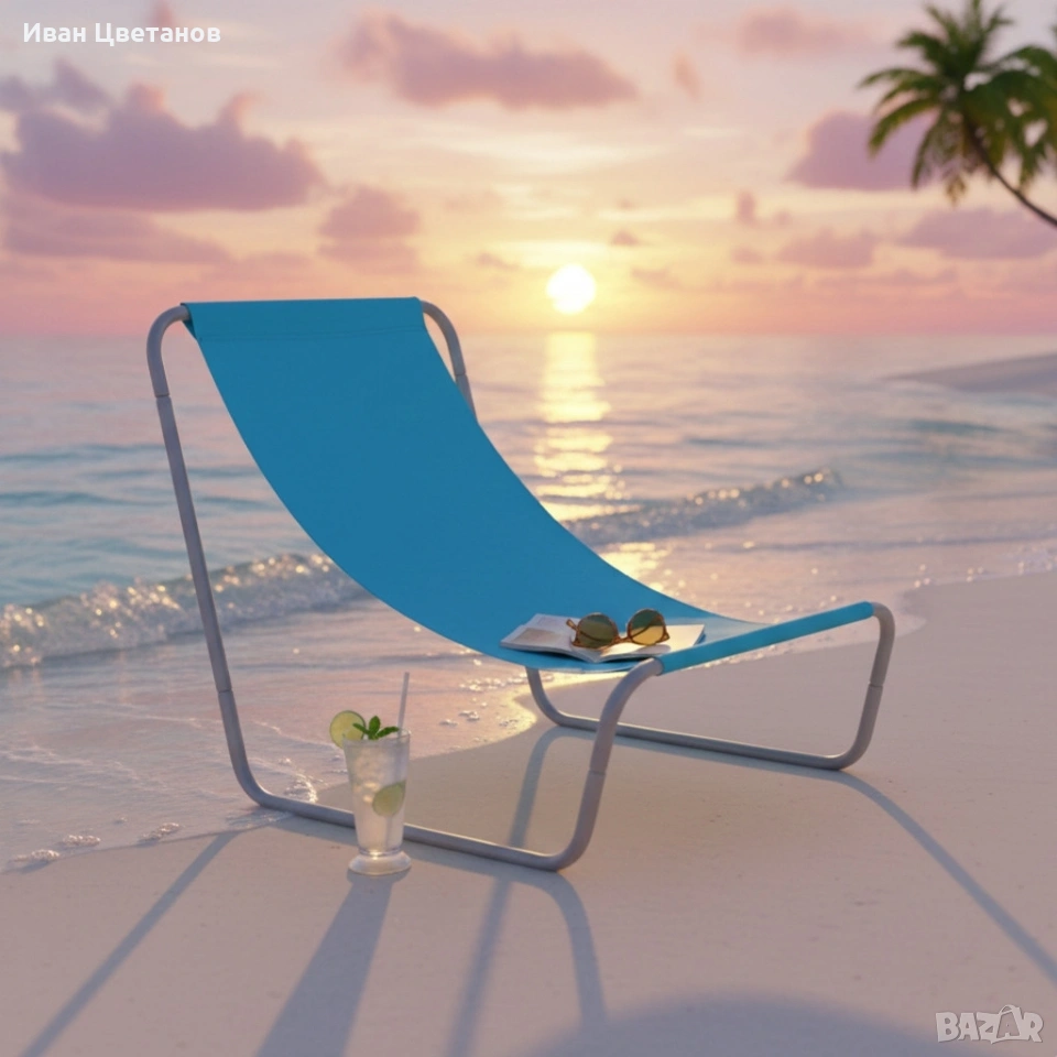 Градински сгъваем туристически стол – преносим плажен стол с чанта, снимка 1