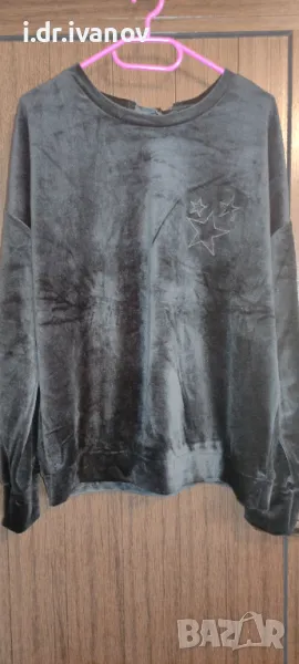 Ново плюшено черно горнище, голям размер, снимка 1