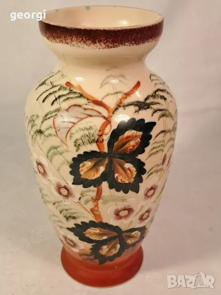 изрисувана стъклена ваза от цветно стъкло 21/5, снимка 1