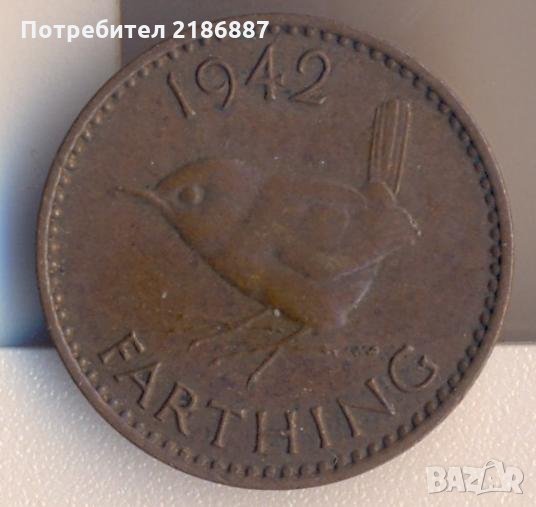 Великобритания 1 фартинг 1942 година, снимка 1