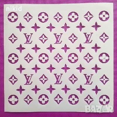 Лого Луи Вюитон Louis Vuitton lv  стенсил шаблон спрей за торта украса кекс декорация Scrapbooking, снимка 1