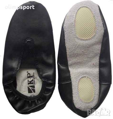 Обувки танцови (джазовки) цвички черни. Материал: полиуретан. Цвят: черен, снимка 1