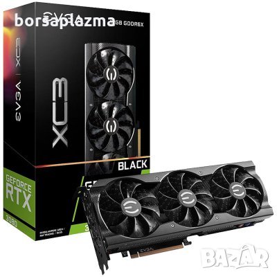 EVGA GeForce RTX 3080 12GB XC3 Black, 12GB GDDR6X, 384 bit, 912 GB/s, 19000 MHz Effective Mem Clock, снимка 1