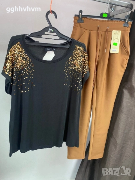 тениска с блестящи пайети, снимка 1