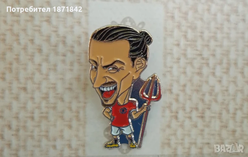 Футболна значка Златан Ибрахимович/Ман.Юнайтед, снимка 1