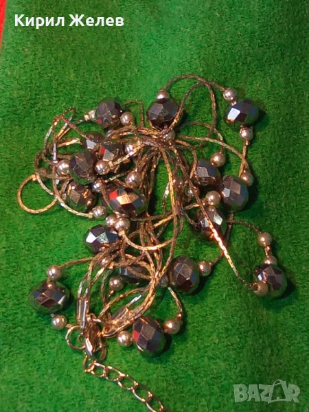 ШАРМАНТНО СРЕБРИСТО ВЕЧЕРНО ФЕШЪН АРТ КРИСТАЛНО КОЛИЕ 38644, снимка 1