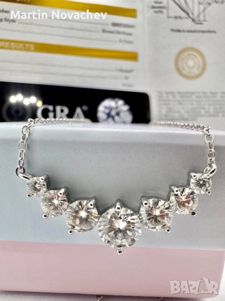 Сребърно колие с мойсанит (Диамант) 2.8 карата, снимка 1