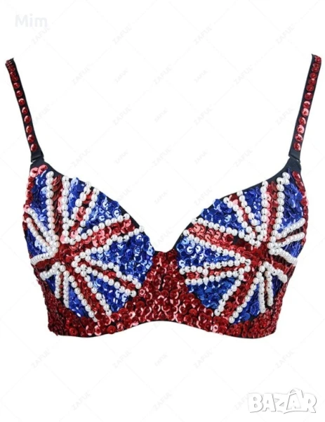 М Сутиен с мъниста и пайети , снимка 1