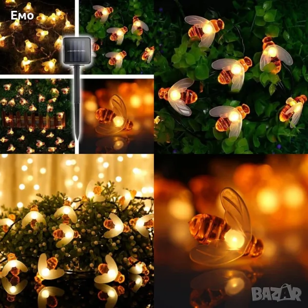 Светещи гирлянди тип пчела: Със соларно захранване: CutesyBee SD15, снимка 1