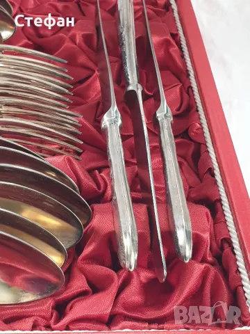 Комплект посребрени прибори, снимка 4 - Антикварни и старинни предмети - 50288468