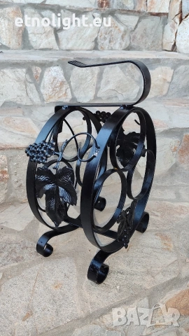 Красива стойка за вино 🍷 от ковано желязо , снимка 4 - Декорация за дома - 53867971