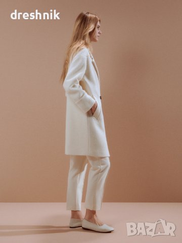 Reserved - дамско палто вълна бяло размер L, снимка 3 - Палта, манта - 39613573