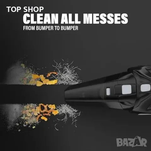 Нова Мощна прахосмукачка и компресор с LCD дисплей и LED светлина за кола, снимка 7 - Прахосмукачки - 50239996